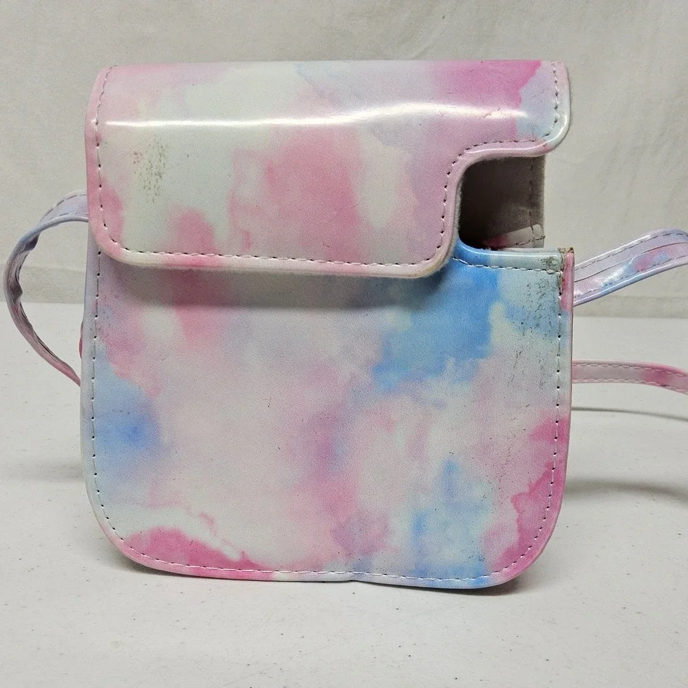 Fujifilm Instax Camera Case Unisex OS‎ Pink Blue Watercolor Tie Dye Faux Leather